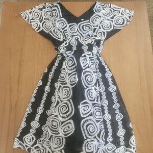 Dressbarn Flutter sleeve Fit And Flare Dress